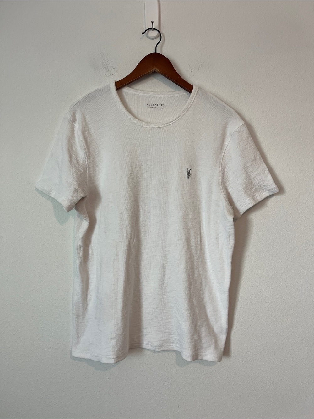 All Saints Men’s White Crew Neck T-Shirt